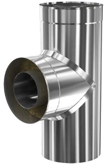 Тройник дымохода утепленный 90° (430/0.8 мм) D.130 x 180