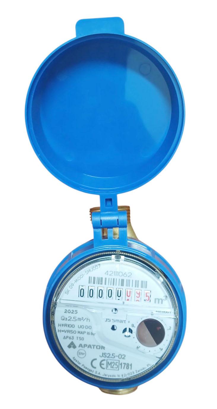 Водомер D. 15 JS 2.5-02, без соединительных элементов (гаек) с крышкой APATOR