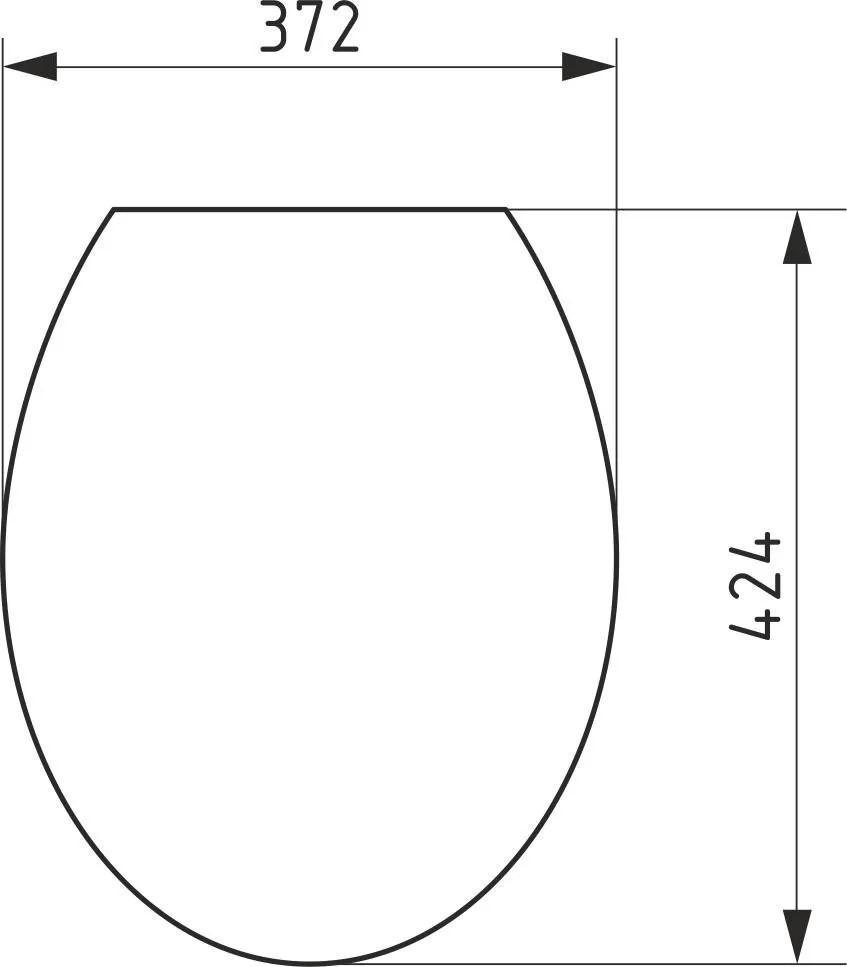 Capac WC polipropilen, universal (alb), cu microlift, 372х425 mm СП1-Д  SOLOPLAST