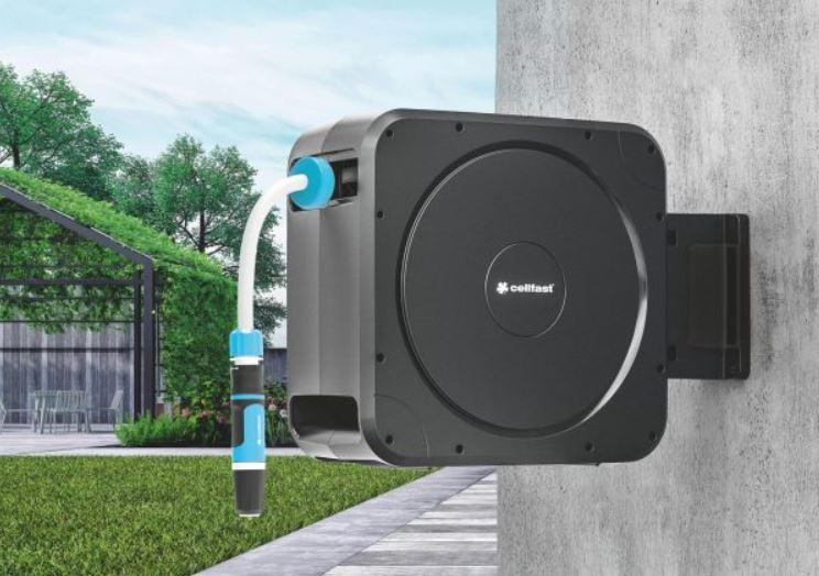 Катушка для шланга автоматическая (3/8" x 20 м) коннекторами и оросителем в комплекте ENERGO™  CELLFAST