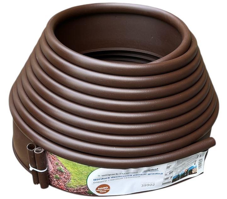 Bordura decorativa pentru gradina 110 mm x 20 mm x 10 m (maro) Unipark STANDARD  UNIPLAST