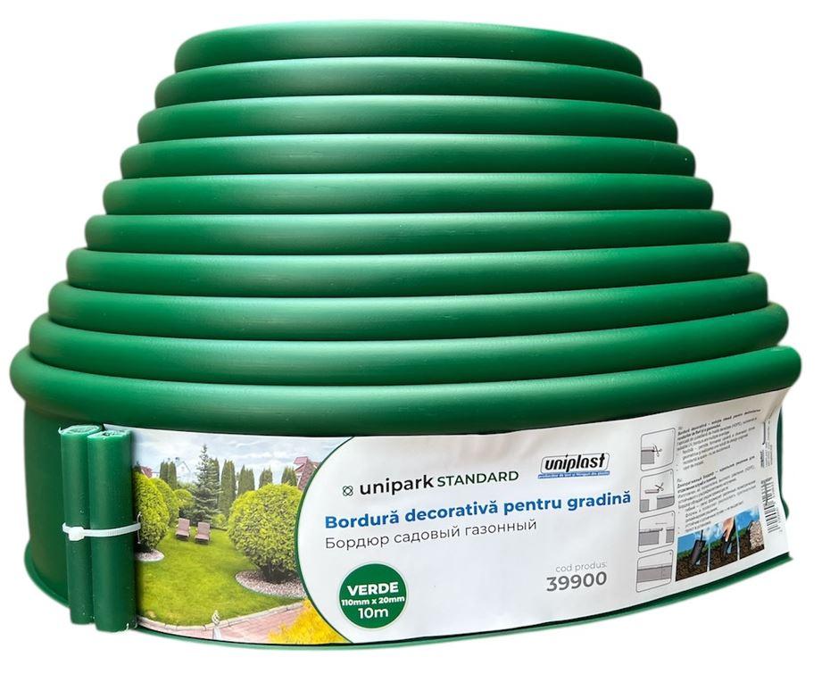 Бордюр садовый газонный 103 мм х 12 мм x 10 м (зеленый) Unipark ECO  UNIPLAST