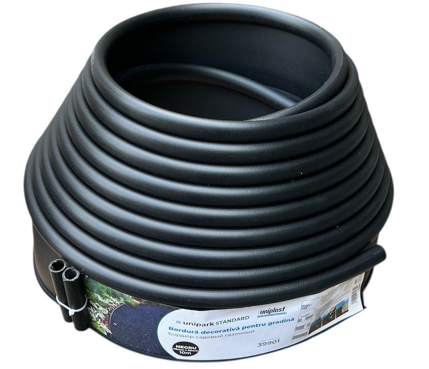 Бордюр садовый газонный 103 мм х 12 мм x 10 м (черный) Unipark ECO  UNIPLAST