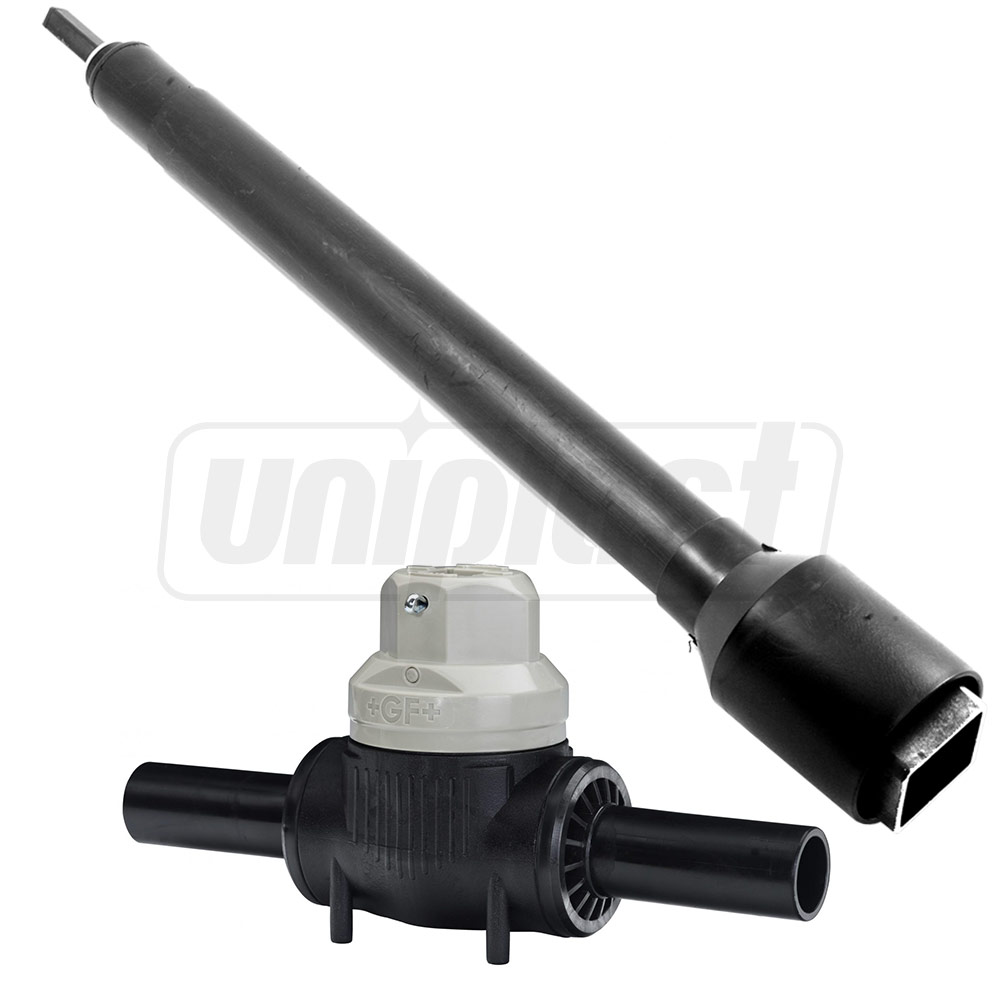 Кран Stop-Offvalve Poly PE100 D. 32 (DN25) с телескопическим штоком 10 bar Gas / 16 bar Water  +GF+