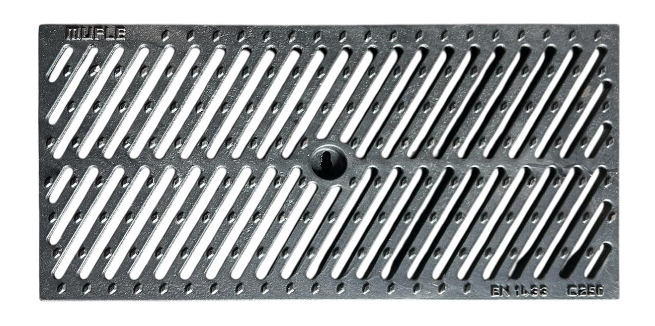 Решетка канализационная  С250 (чугун)   500x200x20 мм VIP  MUFLESYSTEM