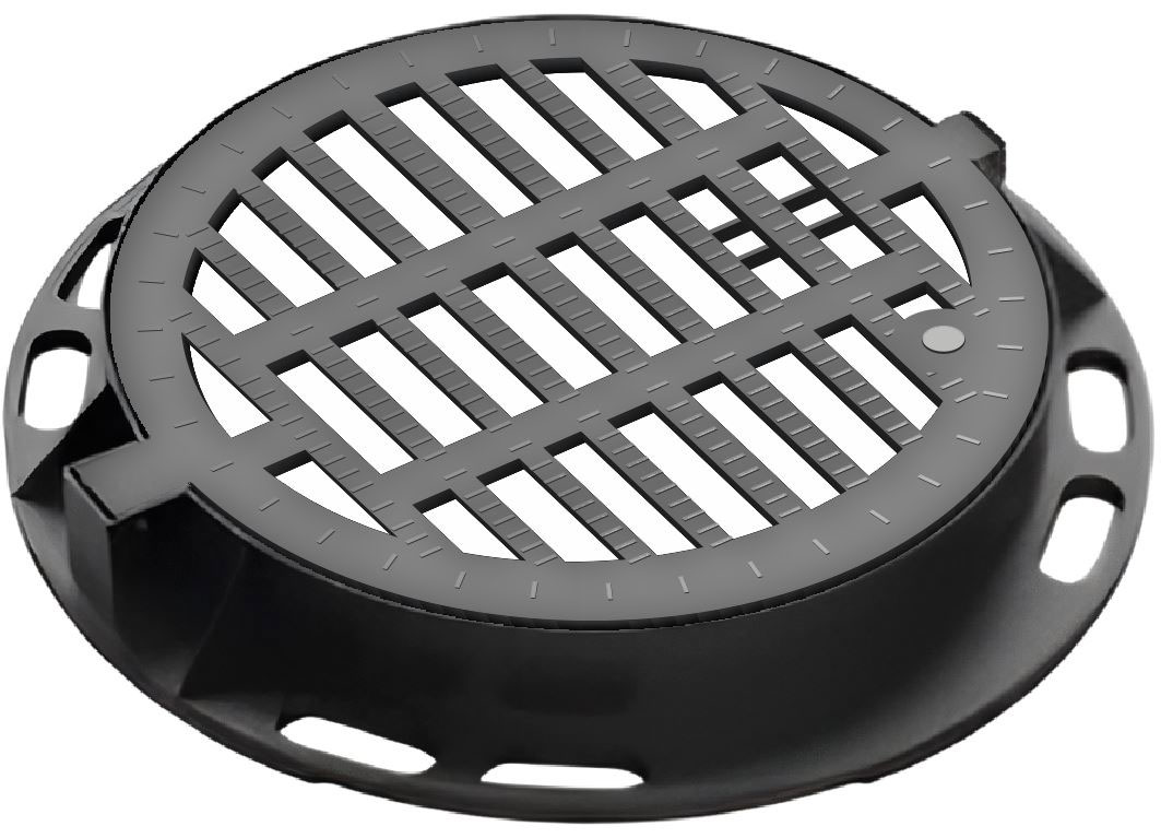 Capac ventilat din fonta D.600 EN-124 D400 38 kg cu gauri (835x710x110 mm) TR