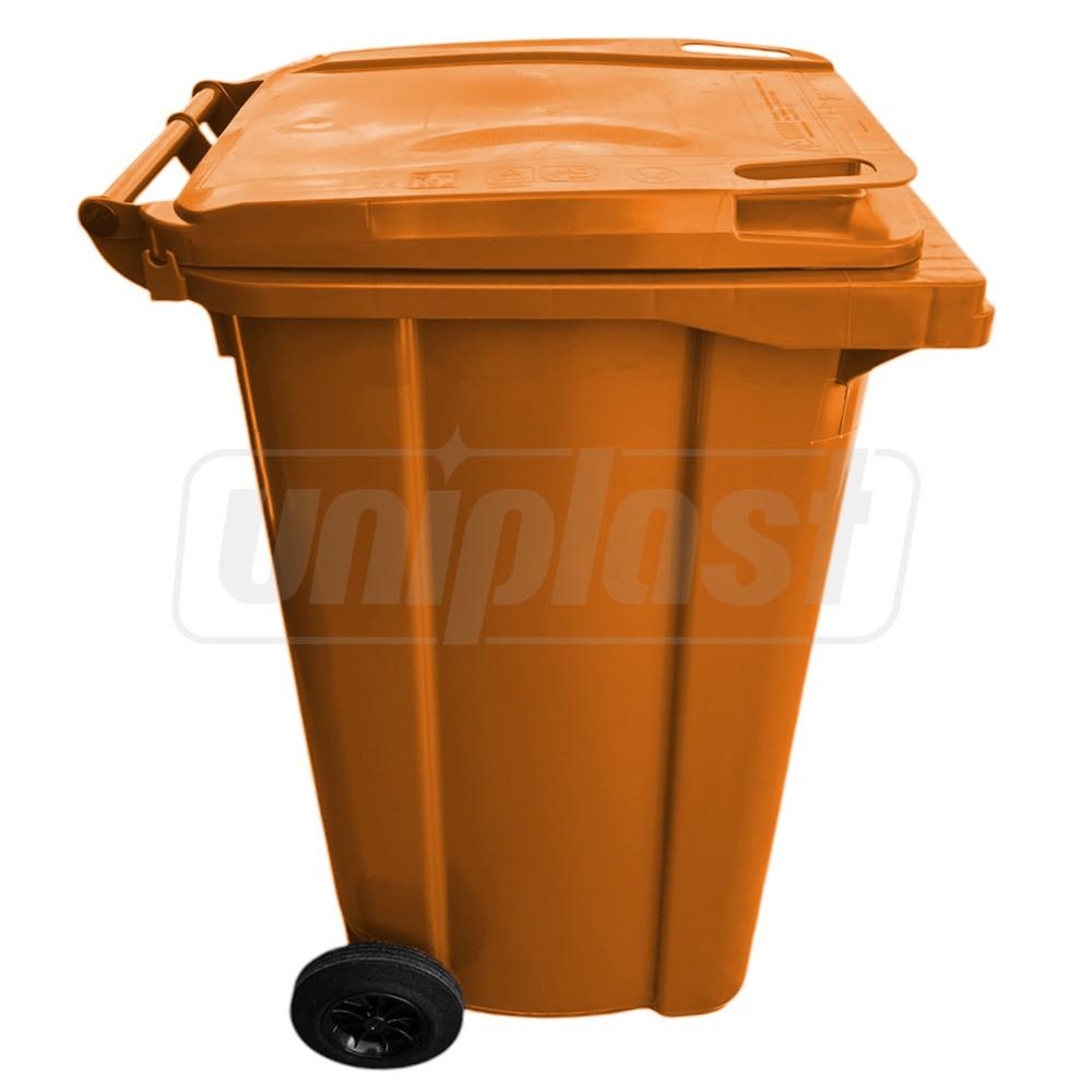 Бак мусорный 240 л на колесах (оранжевый) HE