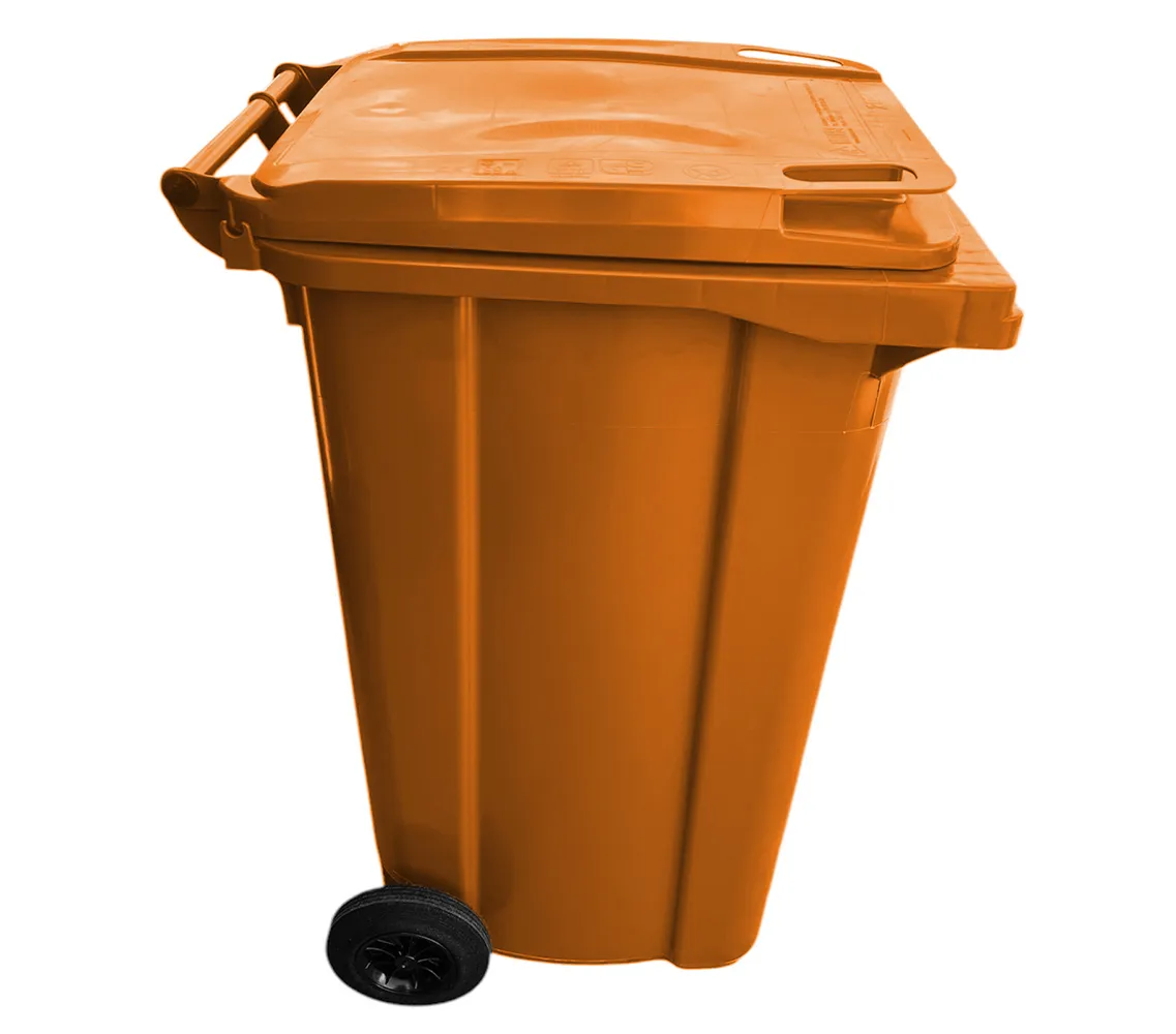 Бак мусорный 240 л на колесах (оранжевый) HE