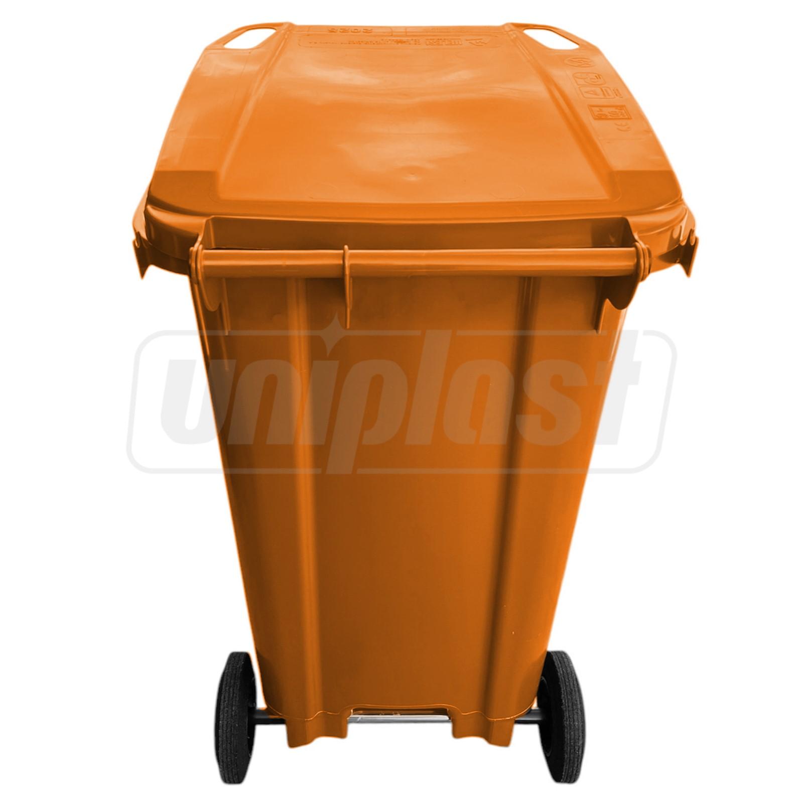 Бак мусорный 240 л на колесах (оранжевый) HE