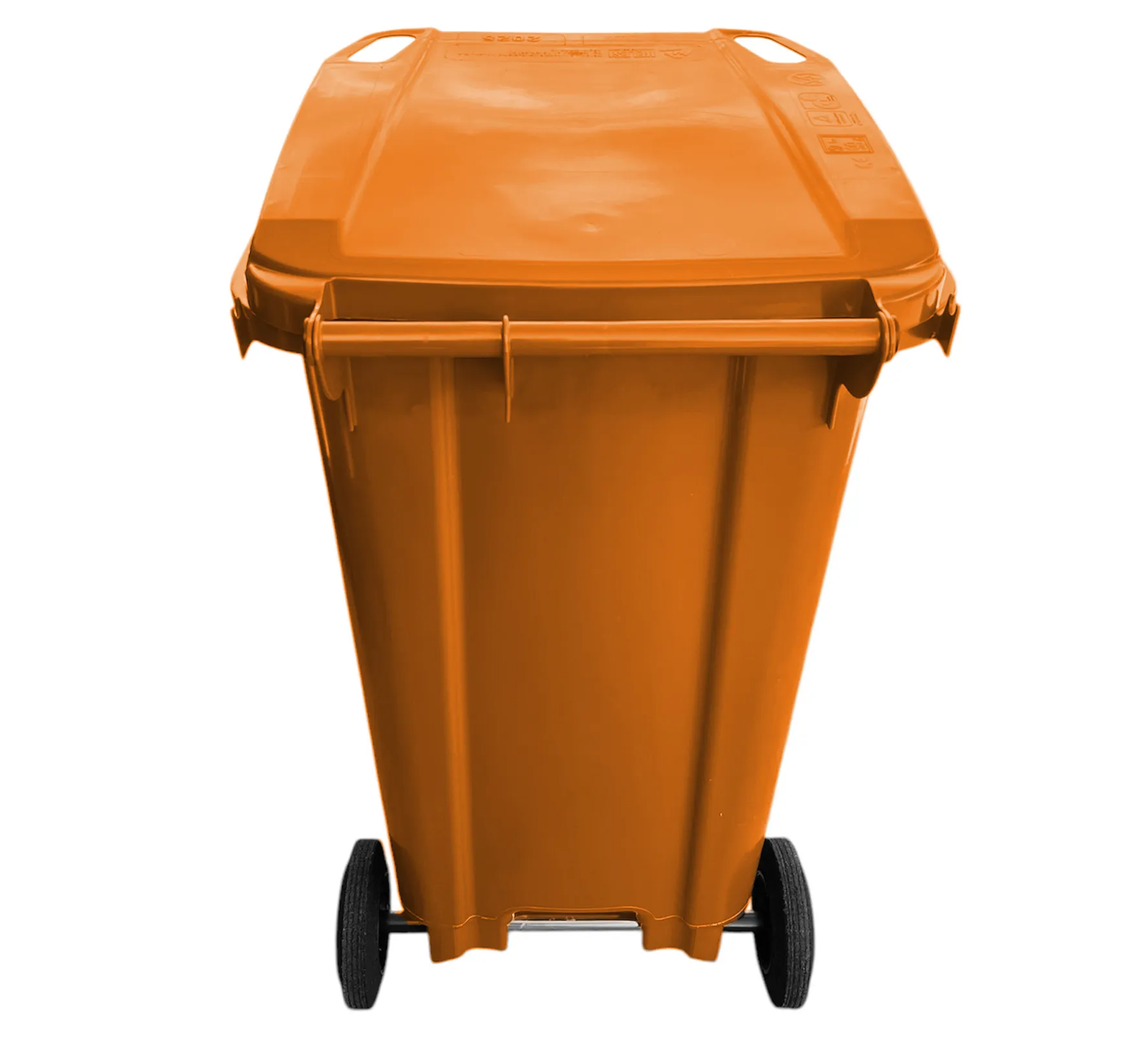 Бак мусорный 240 л на колесах (оранжевый) HE