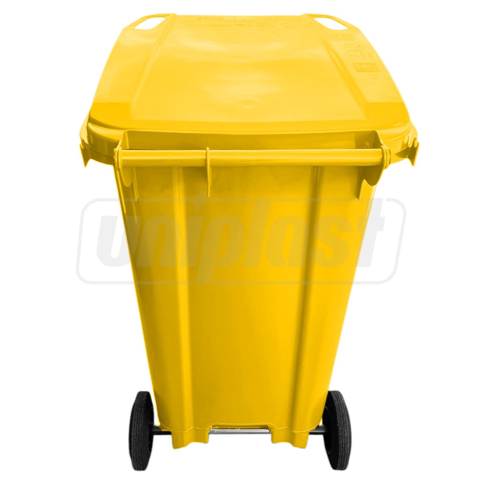 Cos pentru transportarea deseurilor 240 L pe roti (galben) HE