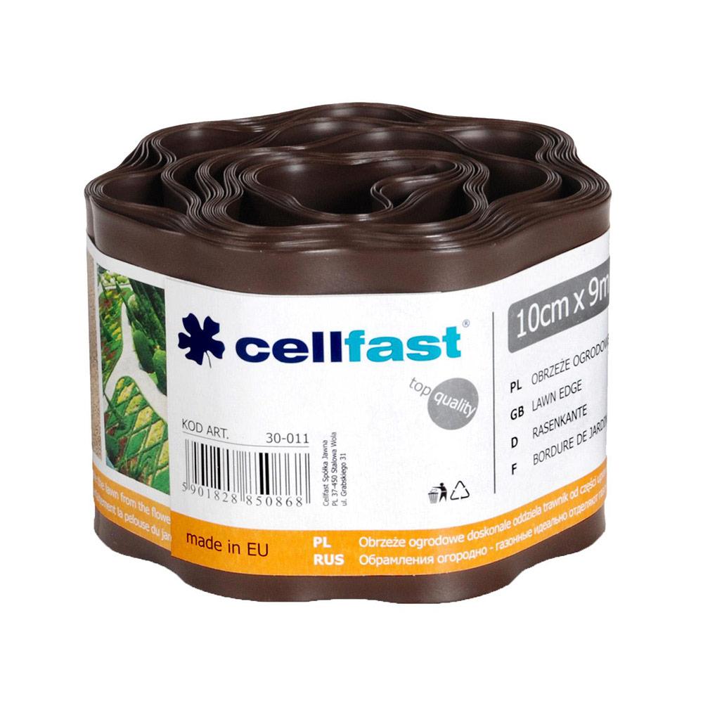 Бордюр садовый газонный 10 см x 9 м рефленый (коричневый) CELLFAST