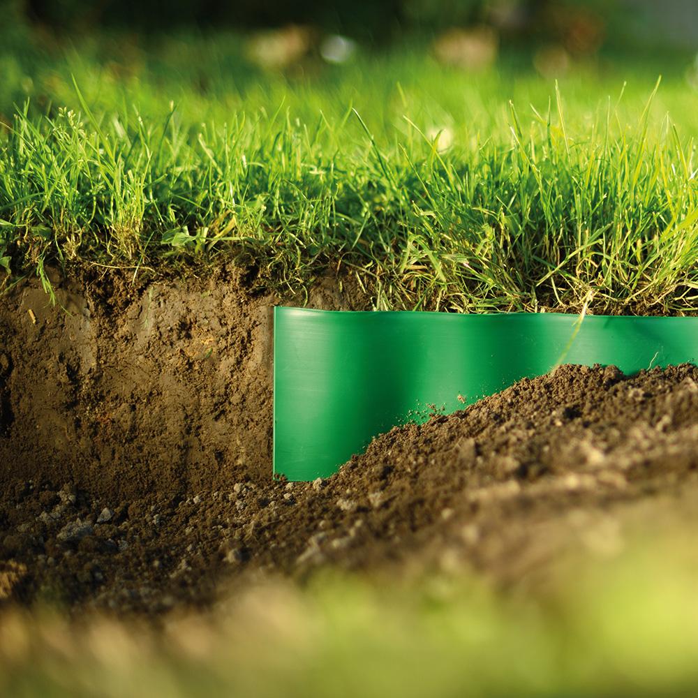 Бордюр садовый газонный 15 см x 9 м рефленый (зеленый)  CELLFAST