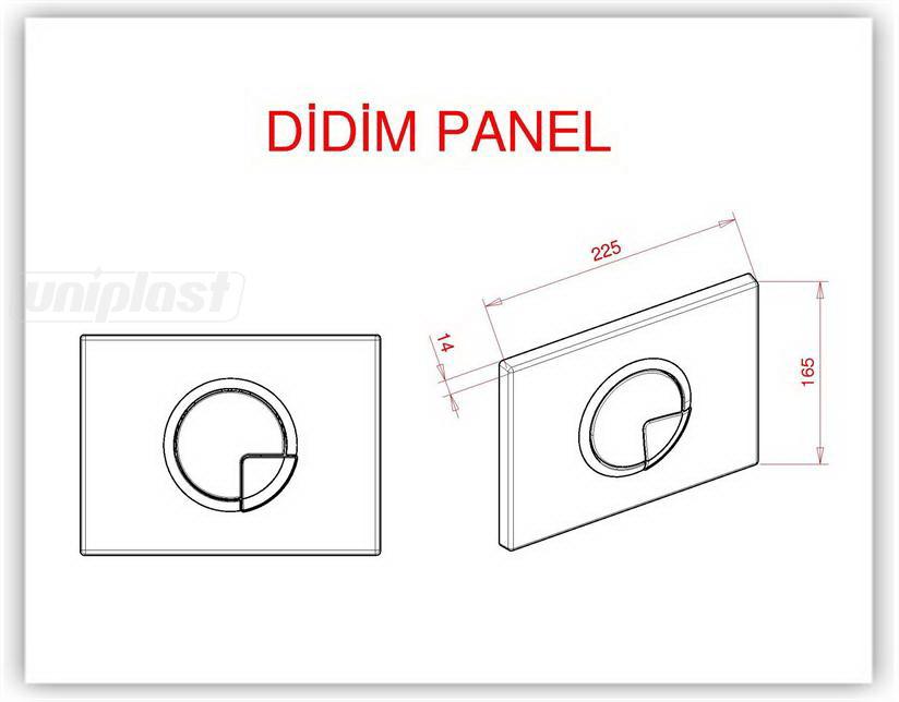 Buton actionare rezervor (incorporabil) DIDIM (crom mat) VISAM