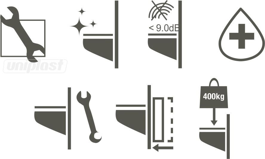 Rezervor incastrat pentru vas WC suspendat 3/6 l (Free Standing) SLIM 80 fara buton (A112-002)  VISAM