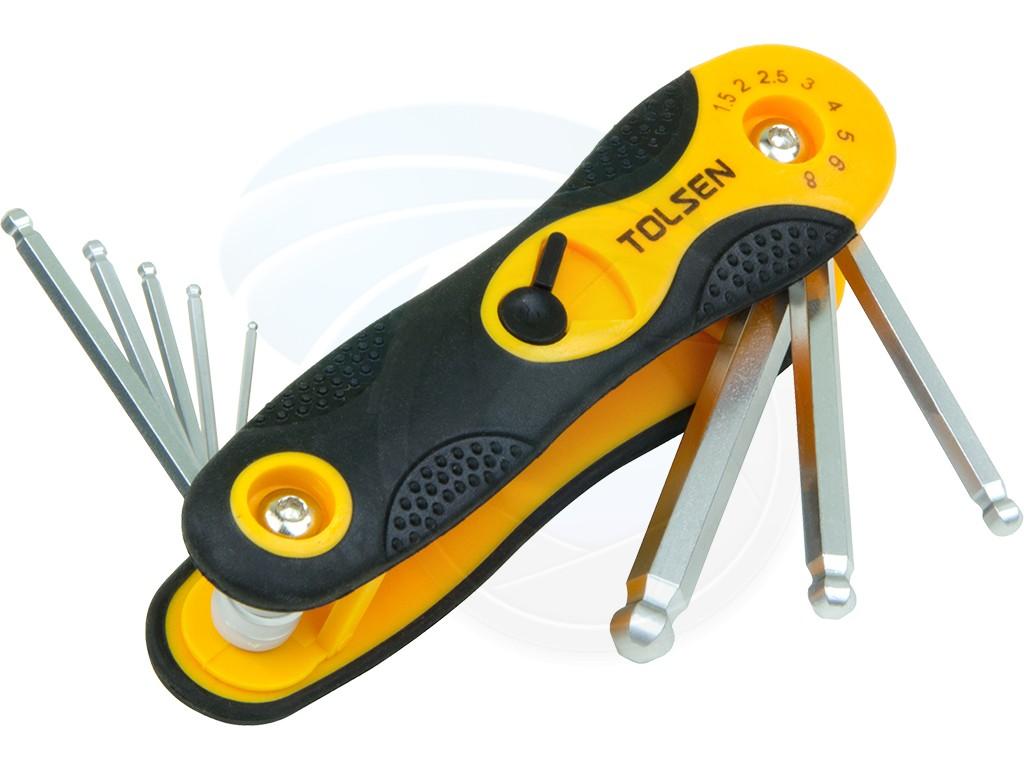 Набор шестигранных ключей - 8 шт. (1.5-8 мм) складной  TOLSEN