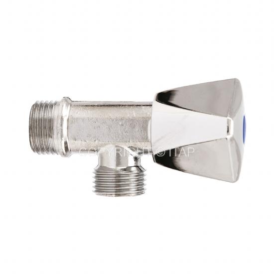 Robinet coltar cu ventil D. 1/2" x 1/2" FE/FE PN16 alama cromata (cap robinet - plastic cromat) 488  ITAP