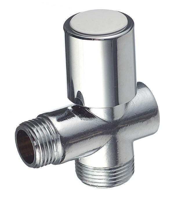 Robinet coltar cu ventil 3 cai D. 1/2" FE x 3/4" FE x 1/2" FI PN16 alama nichelata, pentru masina de spalat ITAP