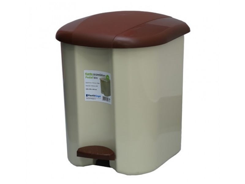 Сos de gunoi cu pedala 17 L Gogic din plastic (bej)