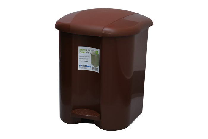 Сos de gunoi cu pedala 17 L Gogic din plastic (maro)