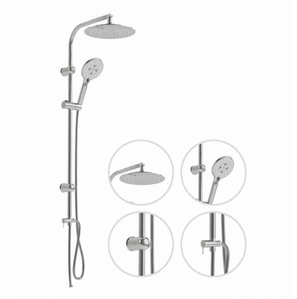 Душевая стойка KAS (двойная) + верхний душ Safir