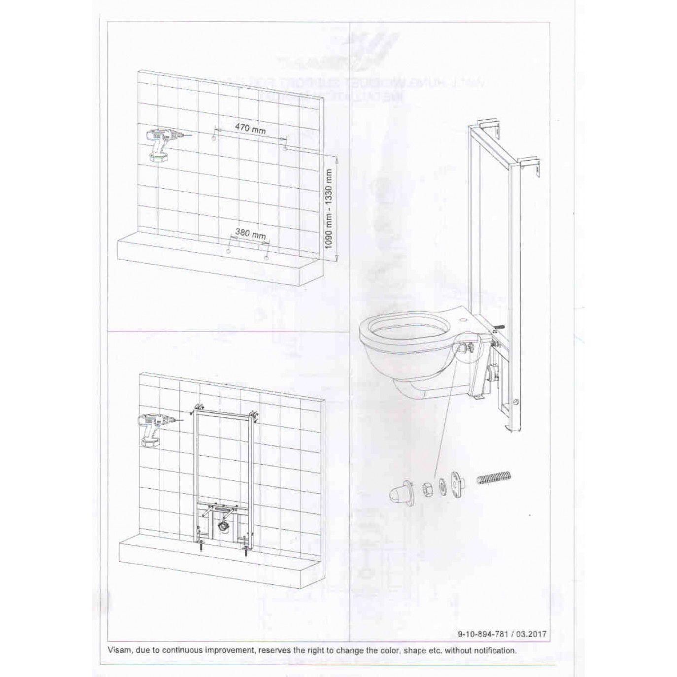 Cadru metalic pentru bideu QUICK / EASY INSTALLATION fara buton (893-002)  VISAM