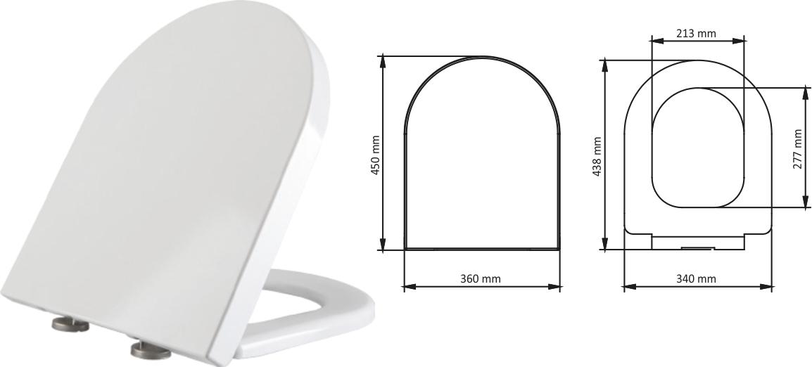 Capac WC duroplast, soft close (alb) AKASYA VISAM