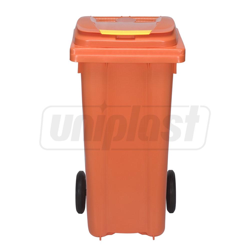 Бак мусорный  120 л на колесах (оранжевый) UNI