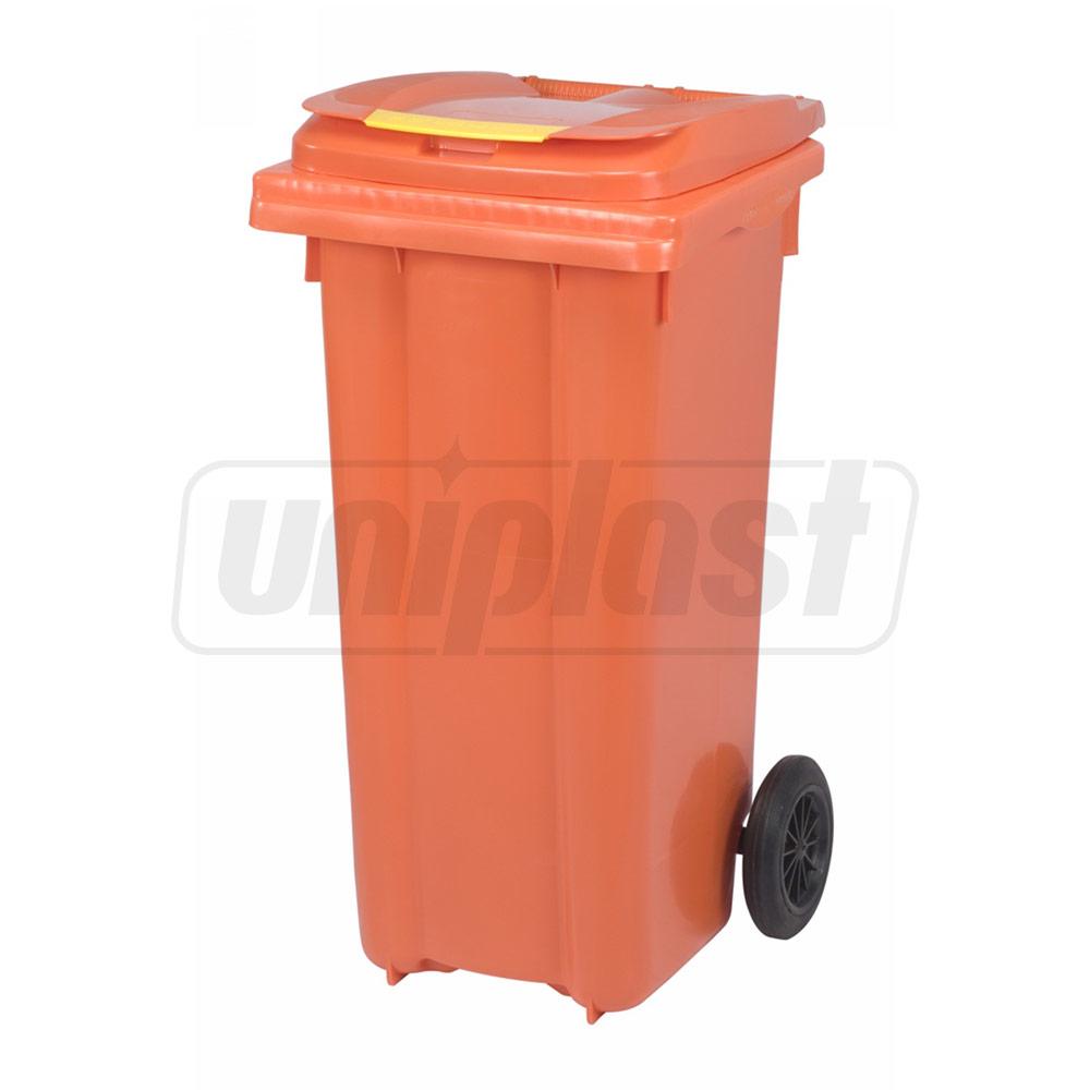 Бак мусорный  120 л на колесах (оранжевый) UNI