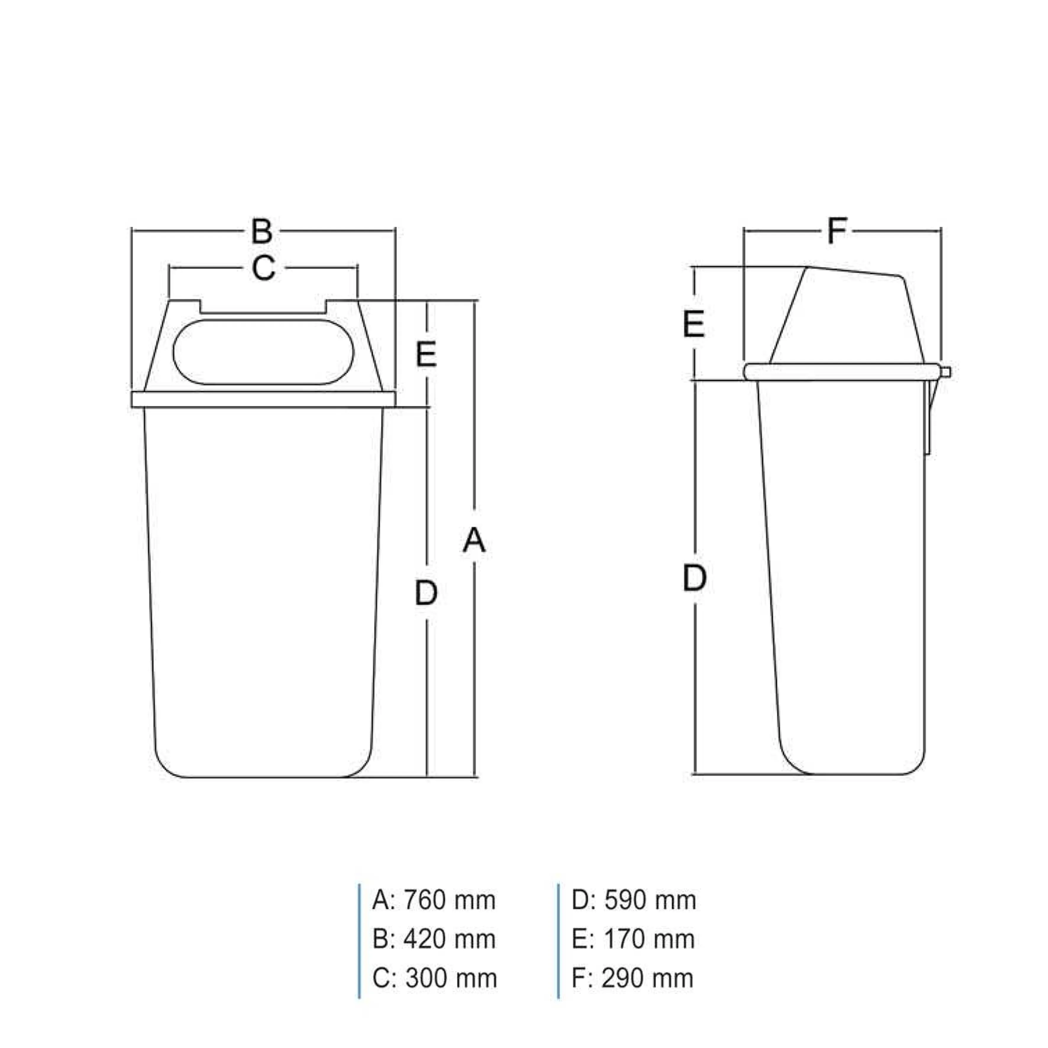 Cos pentru transportarea deseurilor   50 L Pendulum (portocaliu) UNI