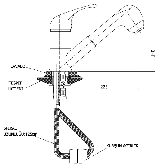 Baterie bucatarie cu dus FLAMENGO MES 10 GPD