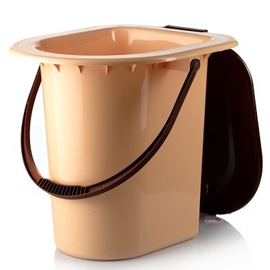 Ведро WC 18 л, пластиковое (бежевое) с крышкой (коричневой) TO (011)