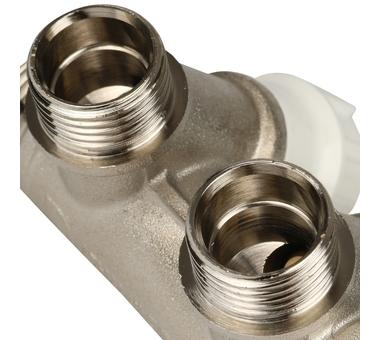 Коллектор D.  3/4" М/П x 1/2" П 2 выхода (с вентилями) PN10 465  ITAP