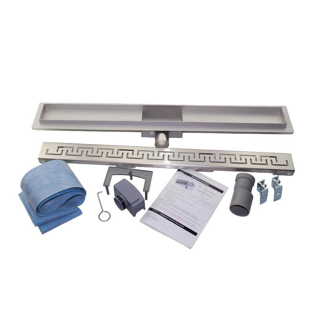 Rigola de dus lineara set 600 x 70 mm D. 50 x 90° ZIPPER (Fermoar) FLH40-A2 С03 UNIPLAST