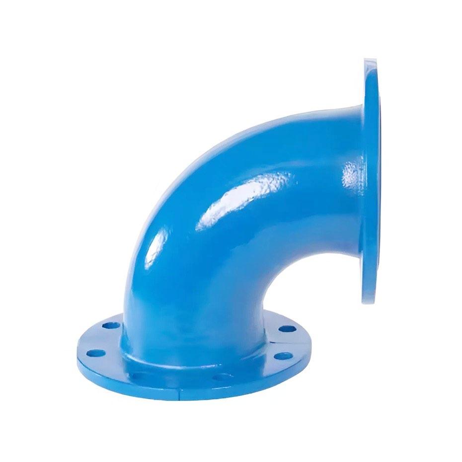 Отвод фланцевый чугунный D.150 x 90° PN10/16 (L=220/360 мм) (8 отверстий)  BOHAMET