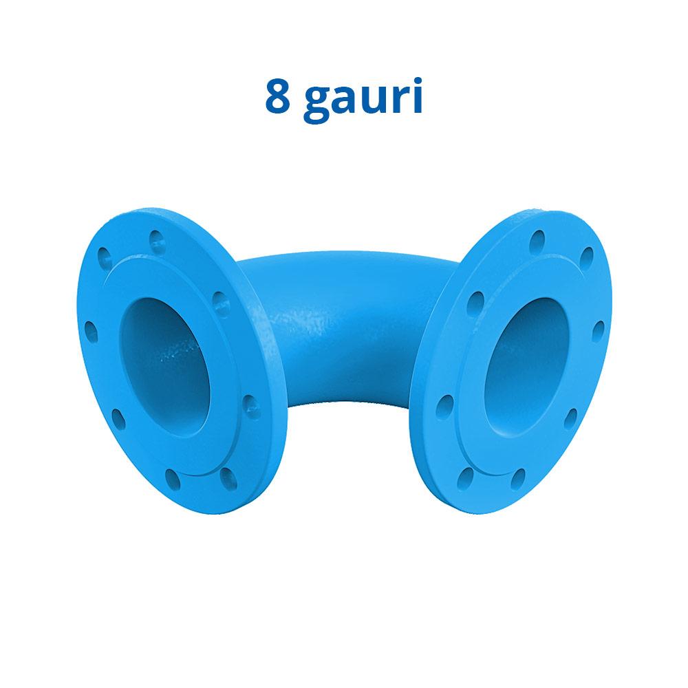 Отвод фланцевый чугунный D.150 x 90° PN10/16 (L=220/360 мм) (8 отверстий)  BOHAMET