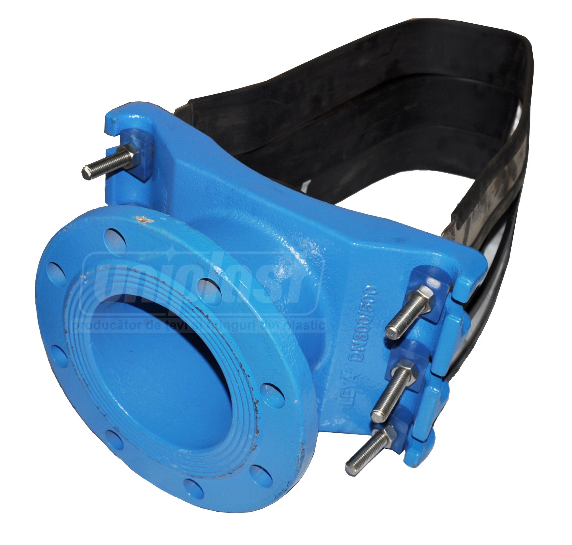 Colier bransare teava metal D.400 (D.300-500) x 6" (150) cu flansa PN10/16 (8 gauri)  DOMEX