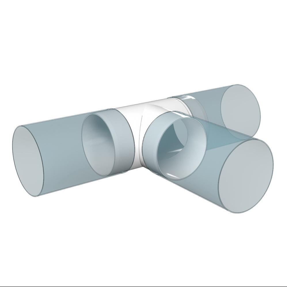 Тройник вентиляционный пластиковый D.125  ERA