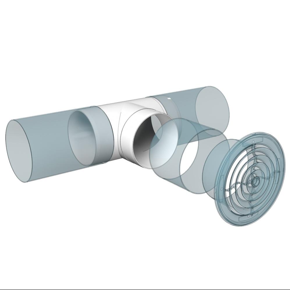 Тройник вентиляционный пластиковый D.125  ERA