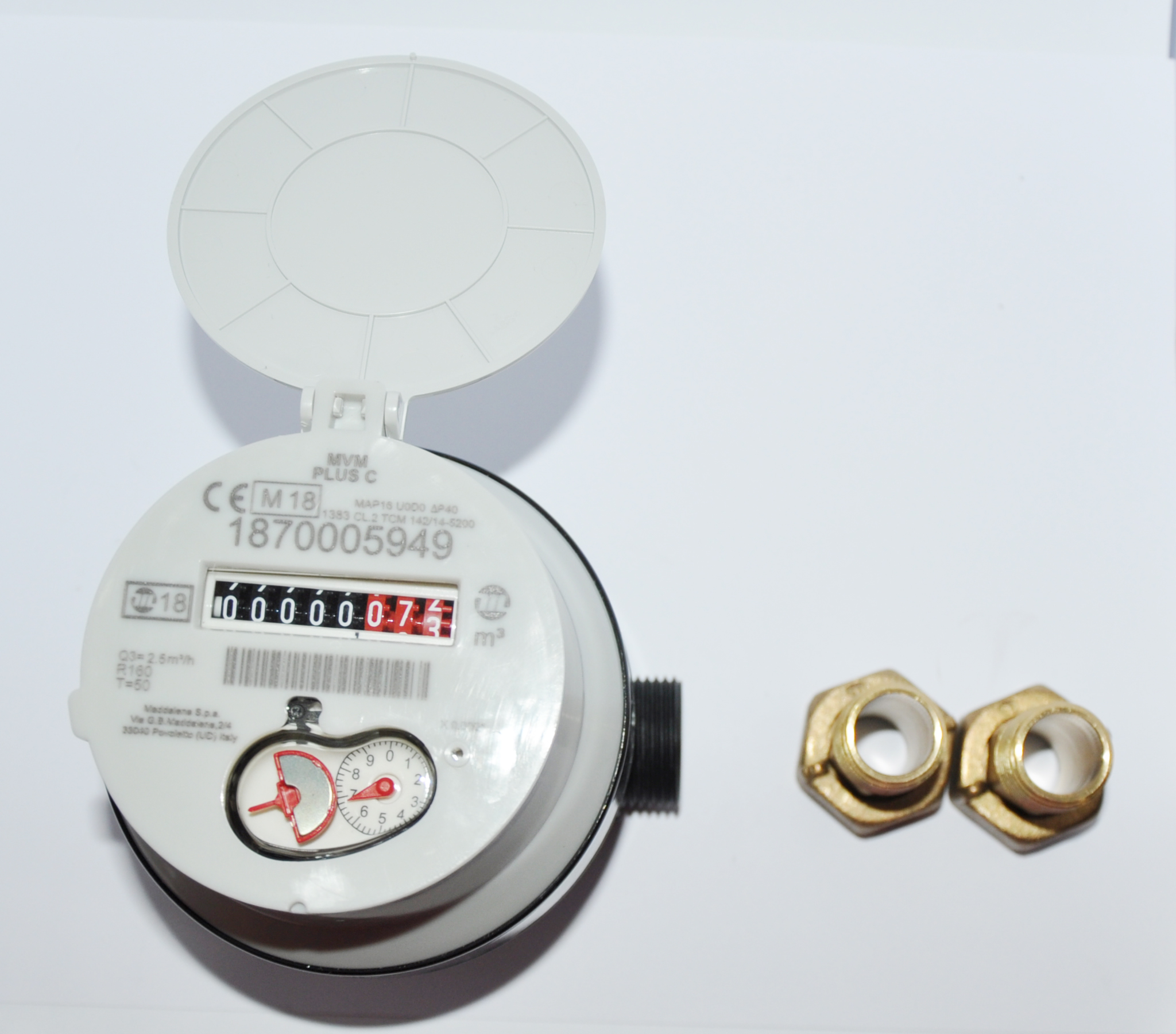 Contor D. 15 MVM Volumetric R-160 Q=2.5 m³/h PN16 (plastic) SM SR EN 14154:2010 (H/V)