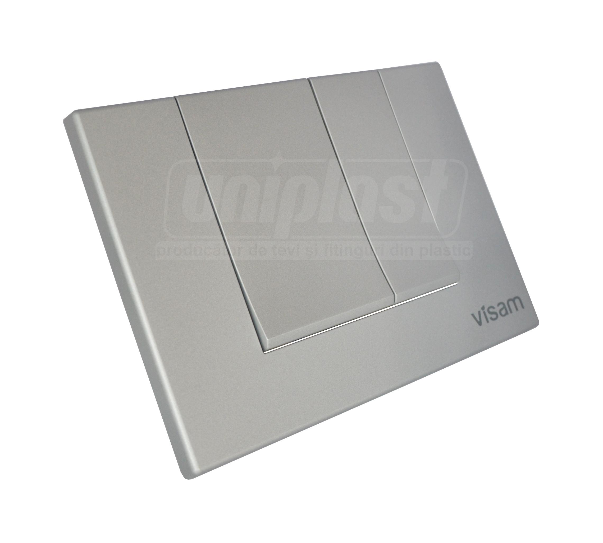 Кнопка смыва двойная ALINDA (хром матовый)  VISAM