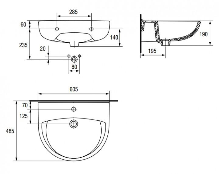 Lavoar 60 x 49 cm President (1136) CERSANIT