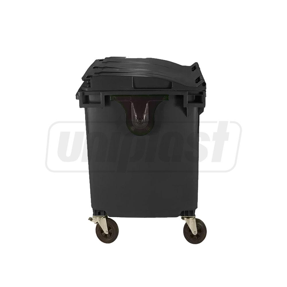 Cos pentru transportarea deseurilor 1100 L din plastic pe roti (negru) UNI