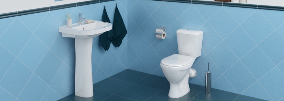 Compact cu alimentare inferioara SANTERI PRO, cu capac polipropilena, evacuare orizontala