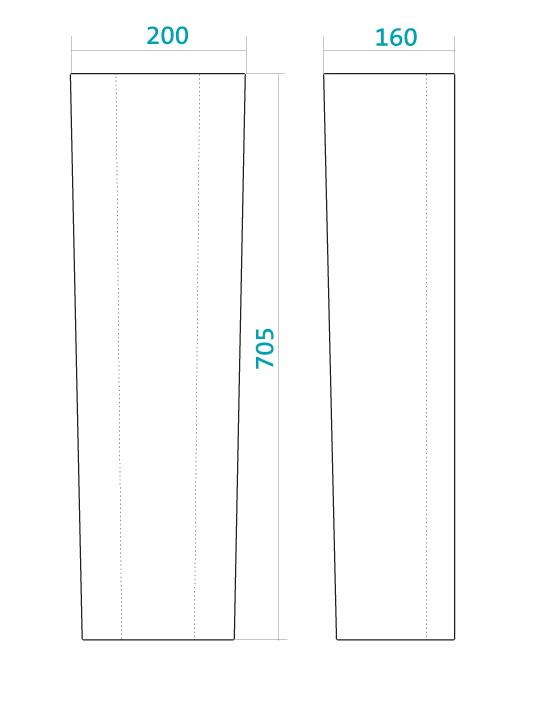 Lavoar cu piedestal cu fixator 60 cm (58 x 47) Boreal fara sifon  SANTEK SK (RU)