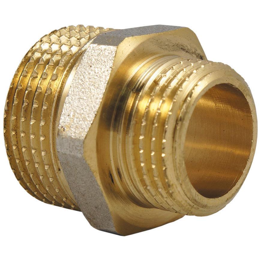 Ниппель переходной D. 1/2" x 1/4" бронзовый