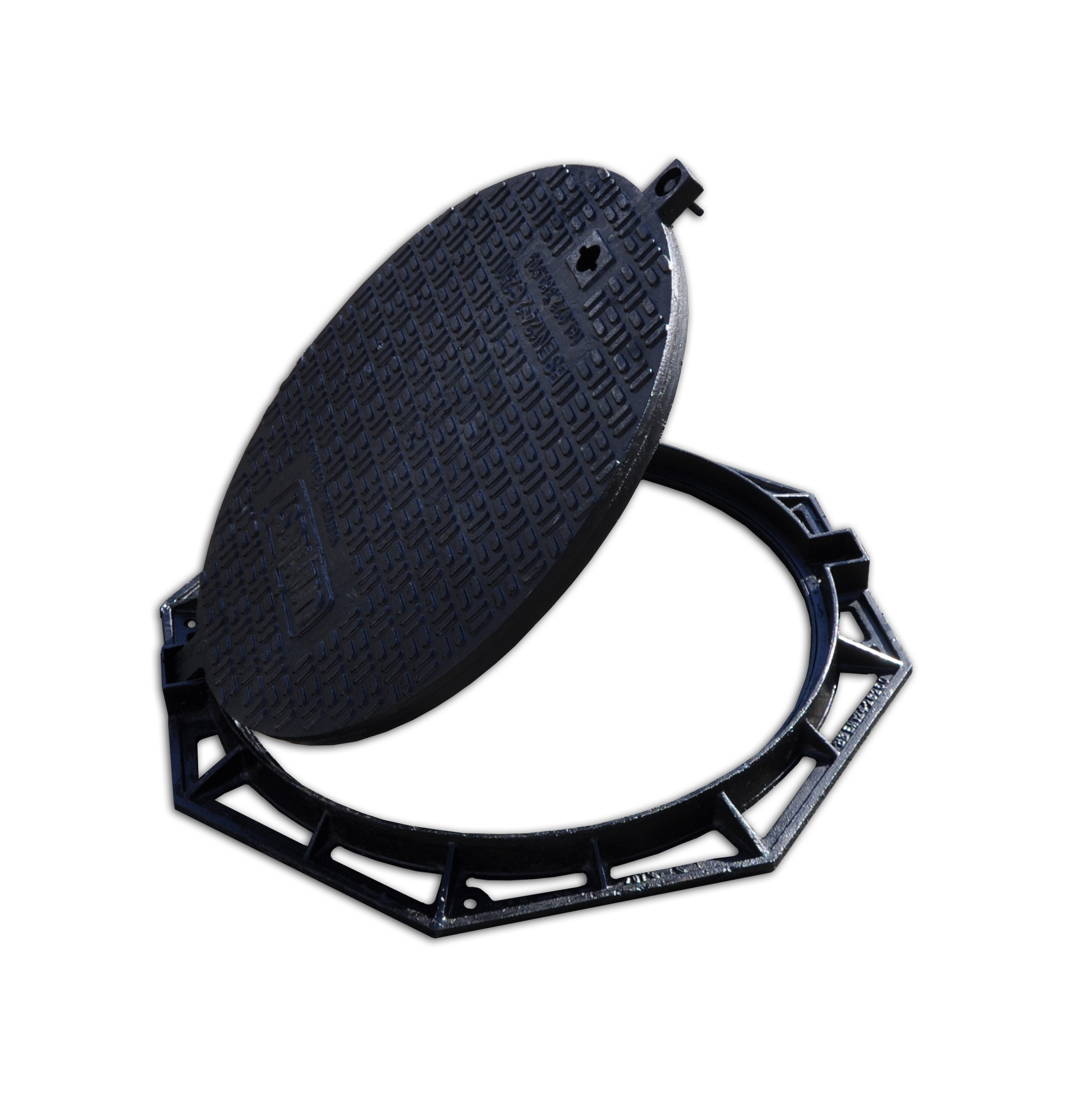 Люк чугунный D.600 EN-124 C250 38 кг с болтом RRC805 (634x805x50 мм)