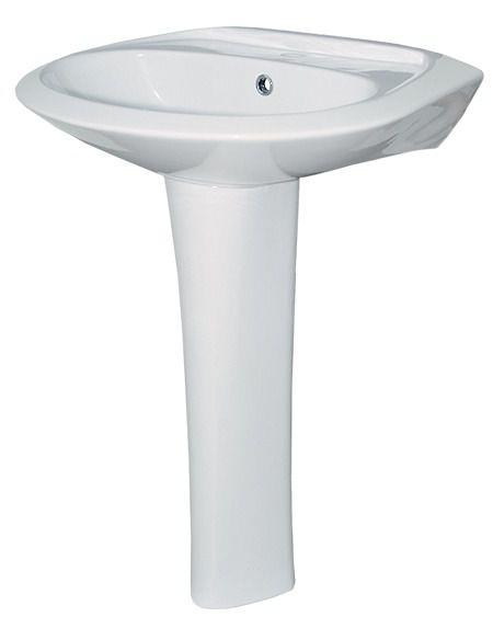 Умывальник с пьедесталом полукруглый 50 см Briz с креплением (+слив/перелив, без сифона) SANTEK SK RU