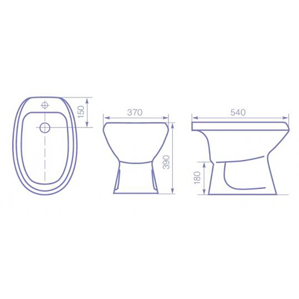 Bideu de podea Lux fara set Rosa  KIROVIT SK (RU)