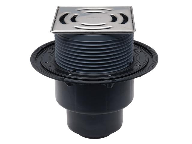 Трап внутренний вертикальный ПП (сухой) D. 50/75/110 (145 x 145 мм, решетка из нержавеющей стали) HL3100Pr HL